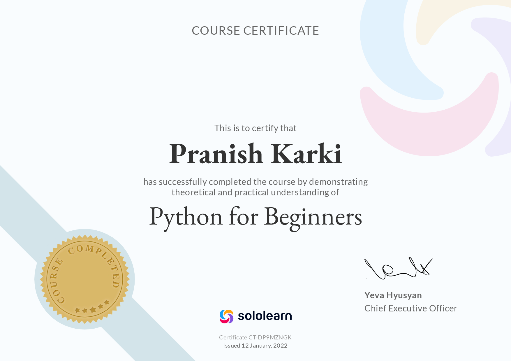 Certificate 1